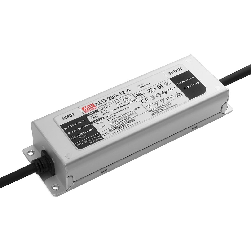 LED Блок Питания Meanwell XLG Outdoor 200W 16A 12V IP67